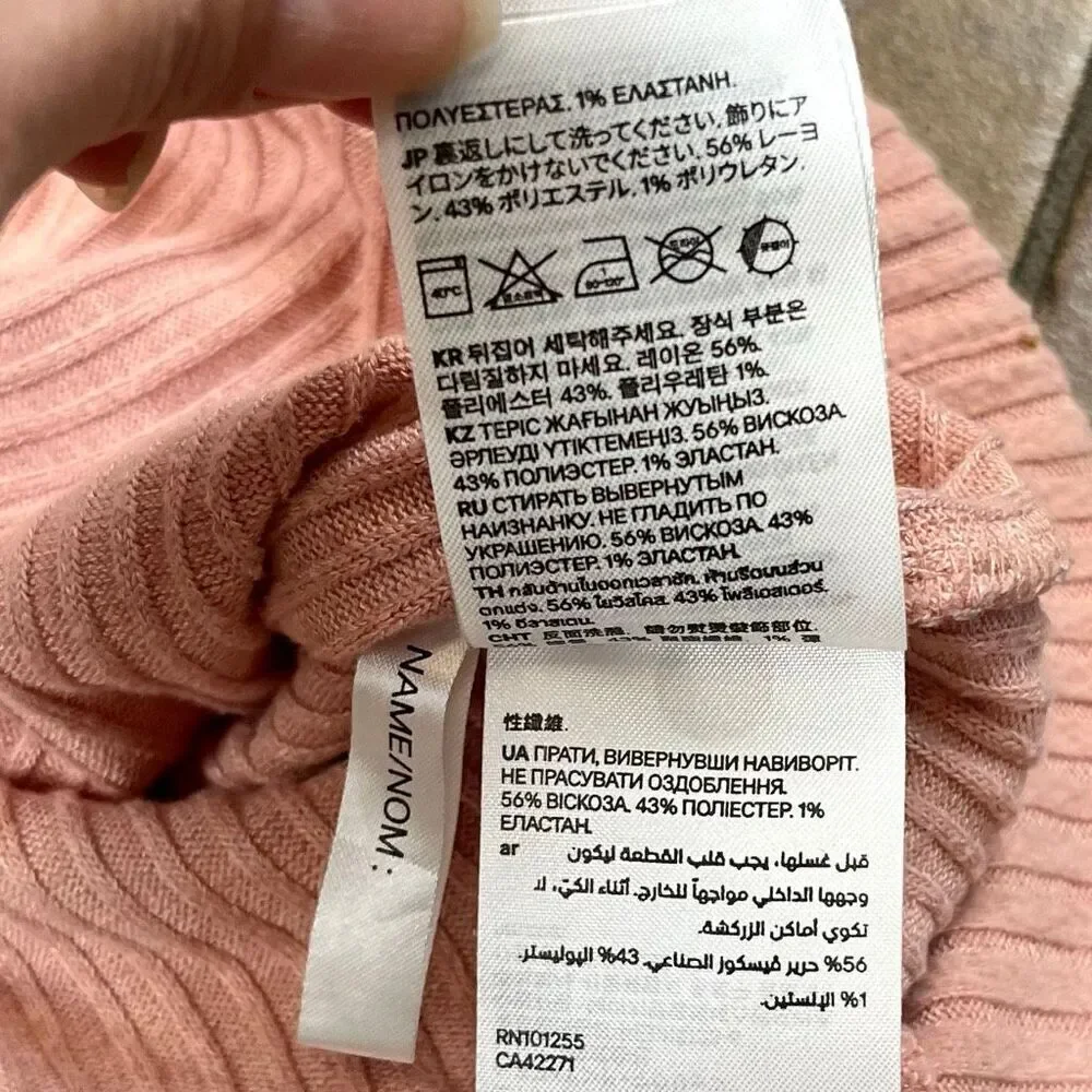 H&M Girls Pink Waffle Hoodie 7